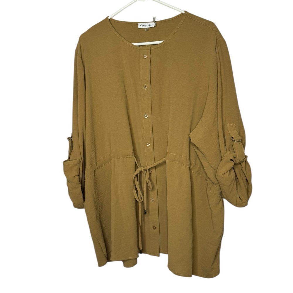 Calvin Klein button front Tunic with Belted waist size 2X